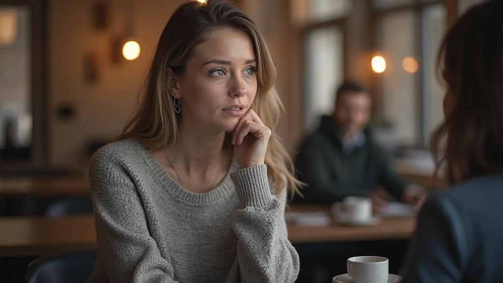 Close-up van twee mensen die een betekenisvol gesprek voeren in een rustige koffietent